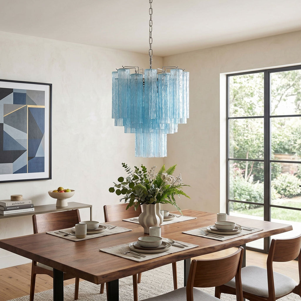 Azzura Glass Chandelier Glass lighting by Bling Lighting Studio