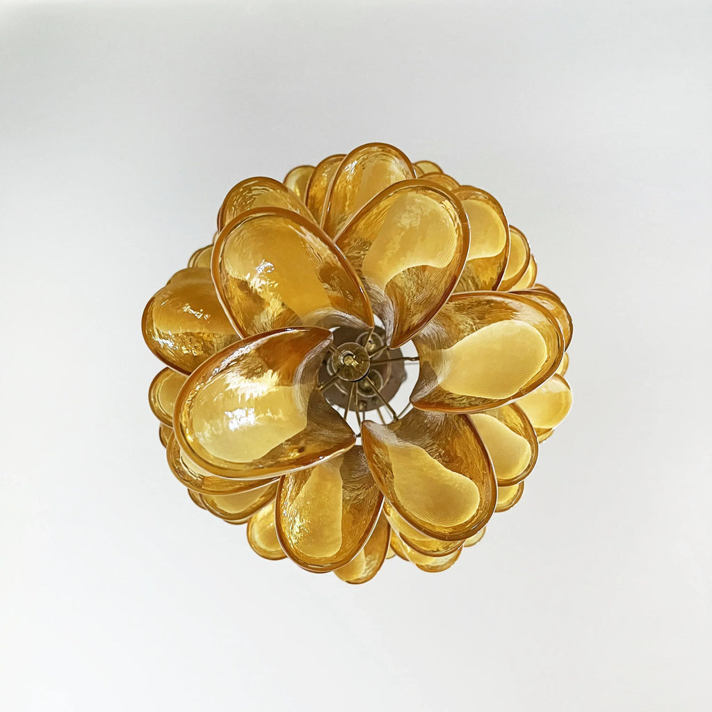 Petals Spiral Murano Amber Chandelier product image