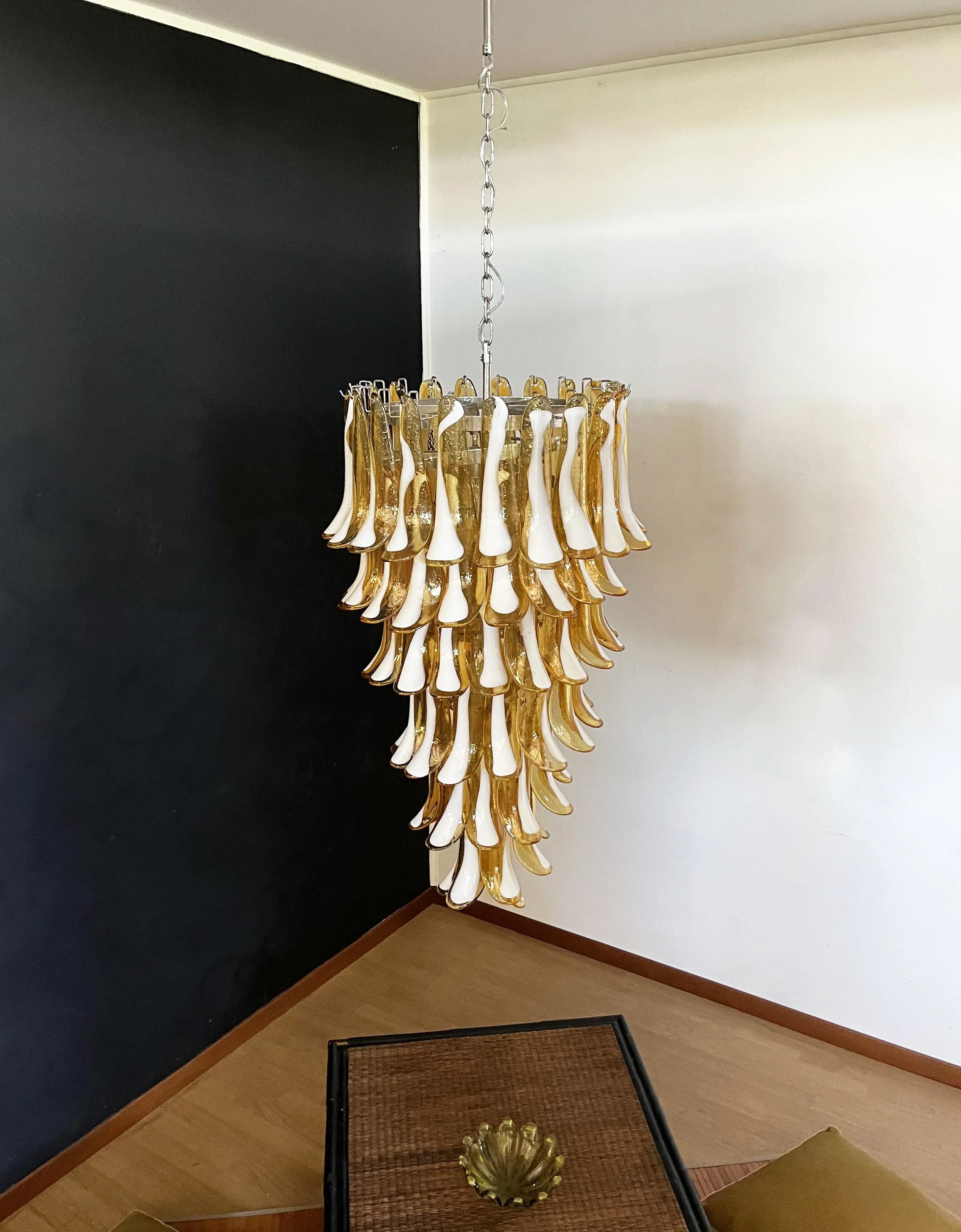 Petals Spiral Murano Amber Chandelier product image