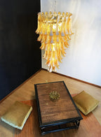 Petals Spiral Murano Amber Chandelier product image