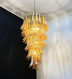 Petals Spiral Murano Amber Chandelier product image