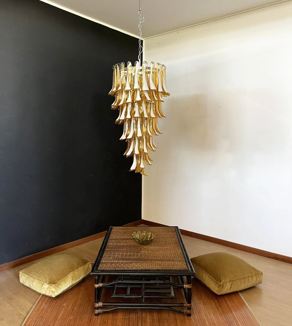 Petals Spiral Murano Amber Chandelier product image