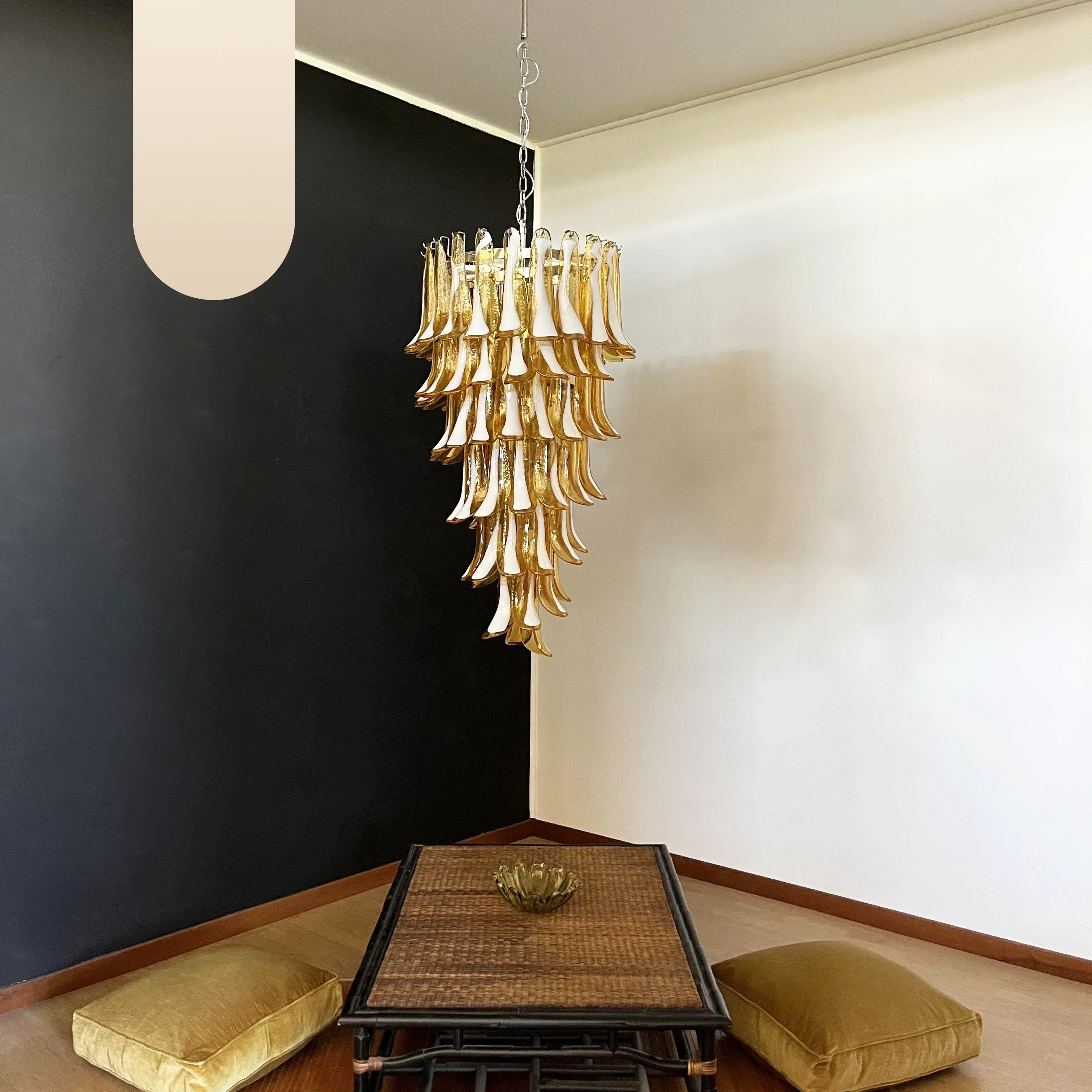 Petals Spiral Murano Amber Chandelier product image