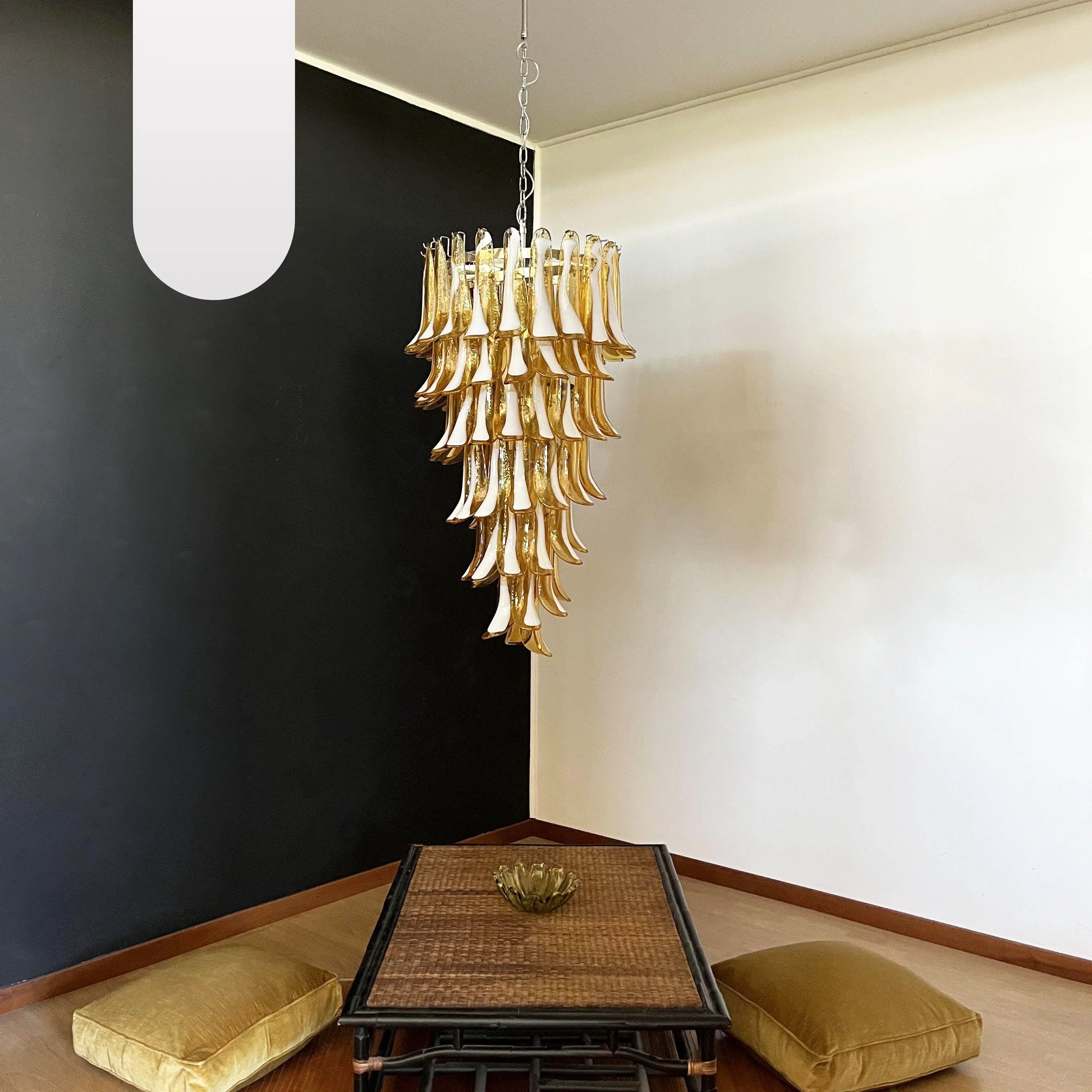 Petals Spiral Murano Amber Chandelier product image