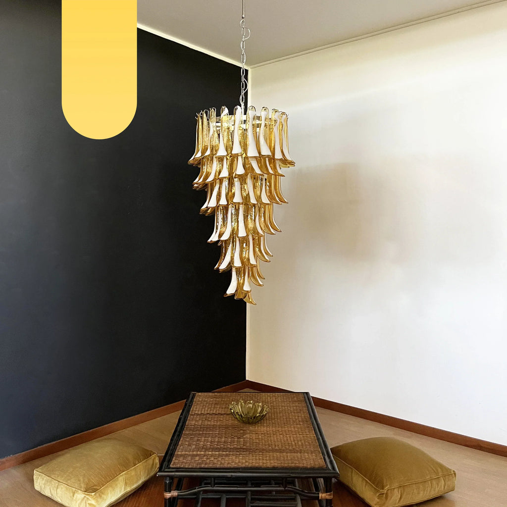 Petals Spiral Murano Amber Chandelier product image