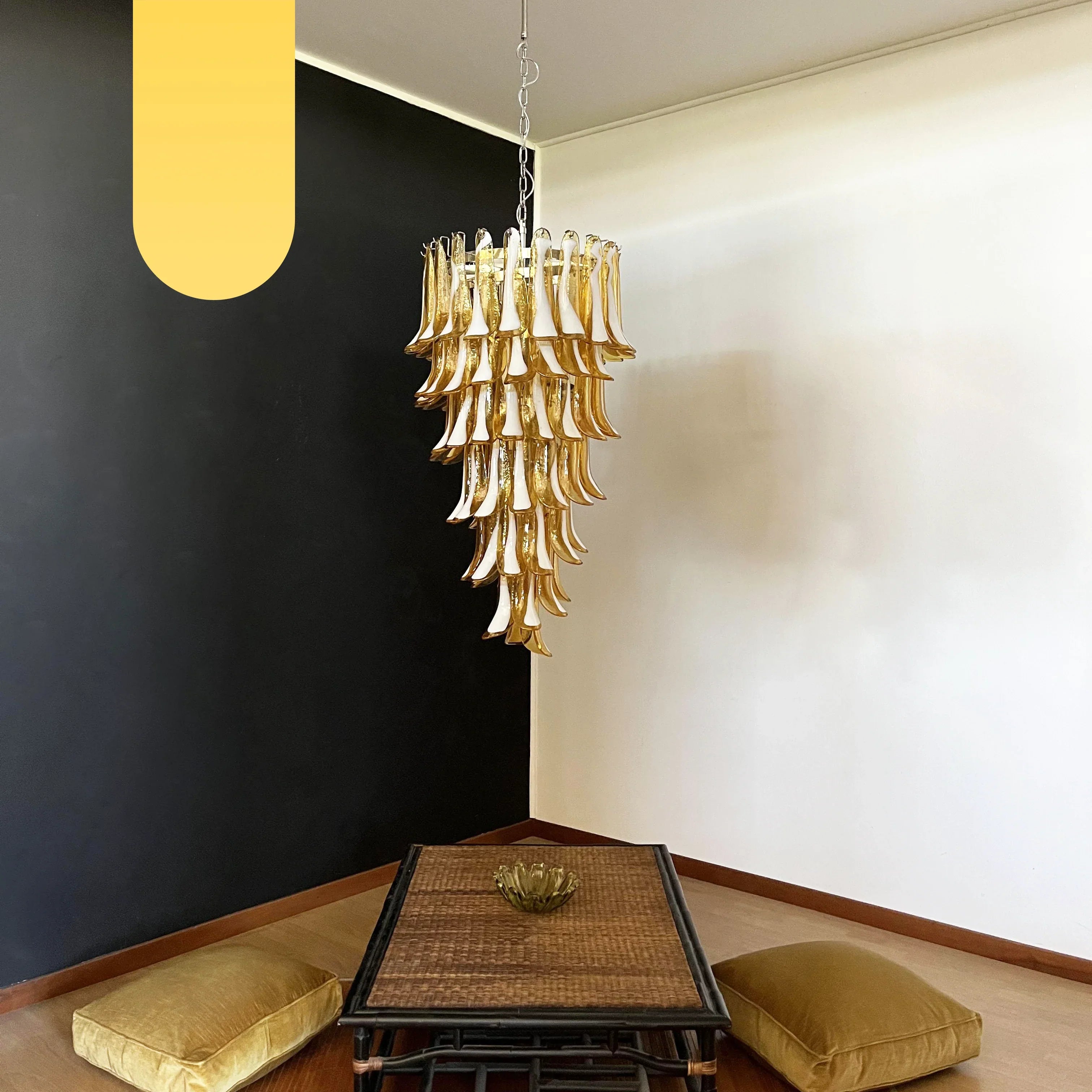 Petals Spiral Murano Amber Chandelier product image
