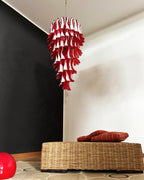 Petals Spiral Murano Red Chandelier product image