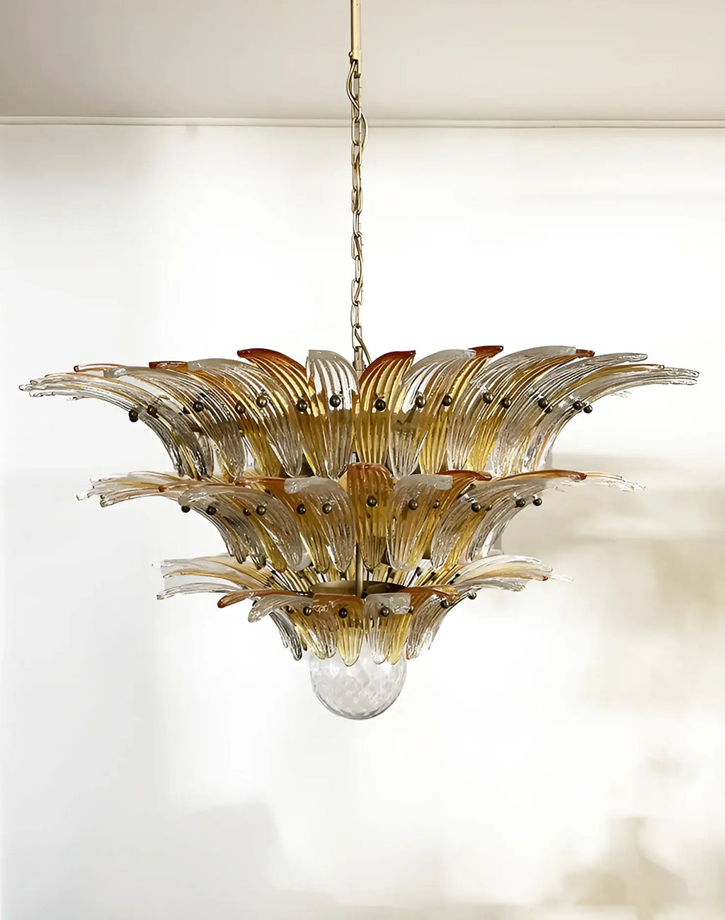 Beautifully Murano Palmette Amber Transparent Chandelier product image