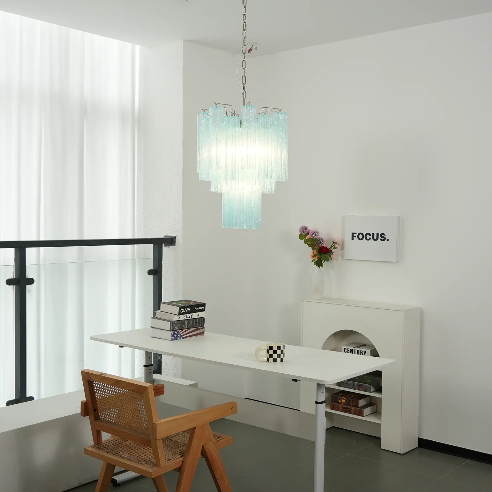Blue Murano Glass Tube Chandelier product image