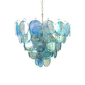 Blue Glass Disc Chandelier Glass lighting by Bling Lighting Studio