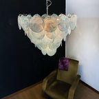 Blue Glass Disc Chandelier Glass lighting by Bling Lighting Studio