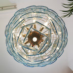 Blue Glass Disc Chandelier Glass lighting by Bling Lighting Studio