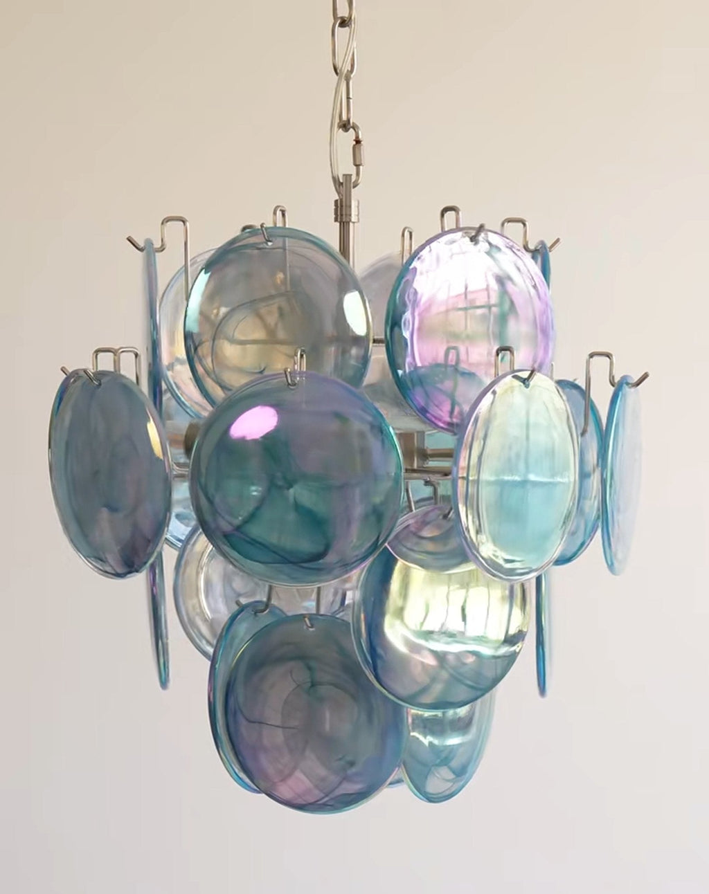 Blue Disc Glass Chandelier Glass lighting by Bling Lighting Studio