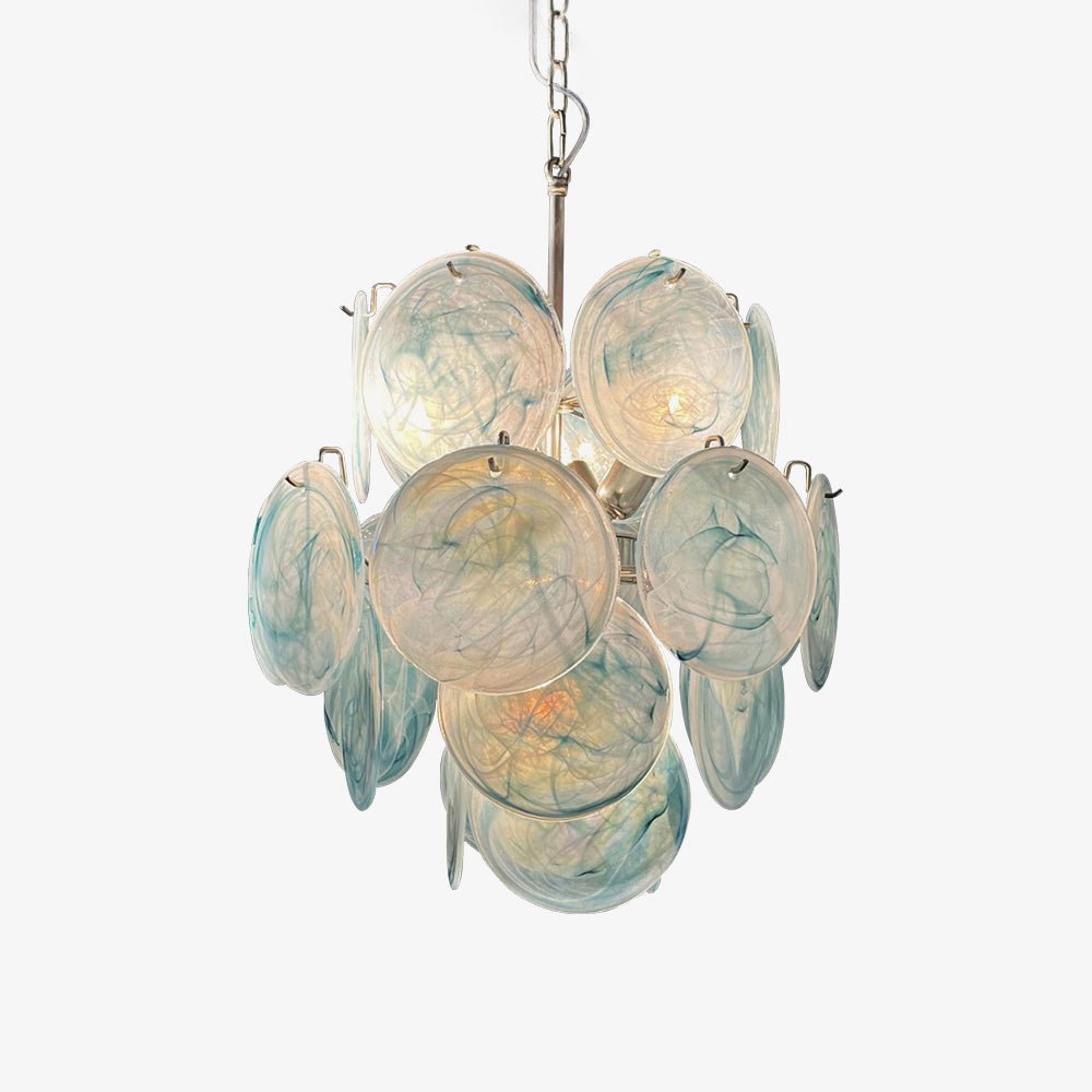 Blue Disc Glass Chandelier Glass lighting by Bling Lighting Studio