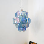 Blue Disc Glass Chandelier Glass lighting by Bling Lighting Studio