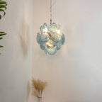 Blue Disc Glass Chandelier Glass lighting by Bling Lighting Studio