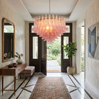 Blush Pink Glass Chandelier Glass lighting by Bling Lighting Studio