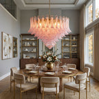 Blush Pink Glass Chandelier Glass lighting by Bling Lighting Studio