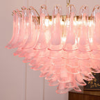 Blush Pink Glass Chandelier Glass lighting by Bling Lighting Studio