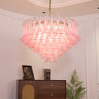 Blush Pink Glass Chandelier Glass lighting by Bling Lighting Studio