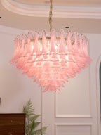 Blush Pink Glass Chandelier Glass lighting by Bling Lighting Studio