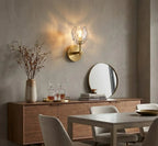 Faceted Crystal Brass Wall Sconce