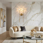 Faceted Crystal Brass Wall Sconce
