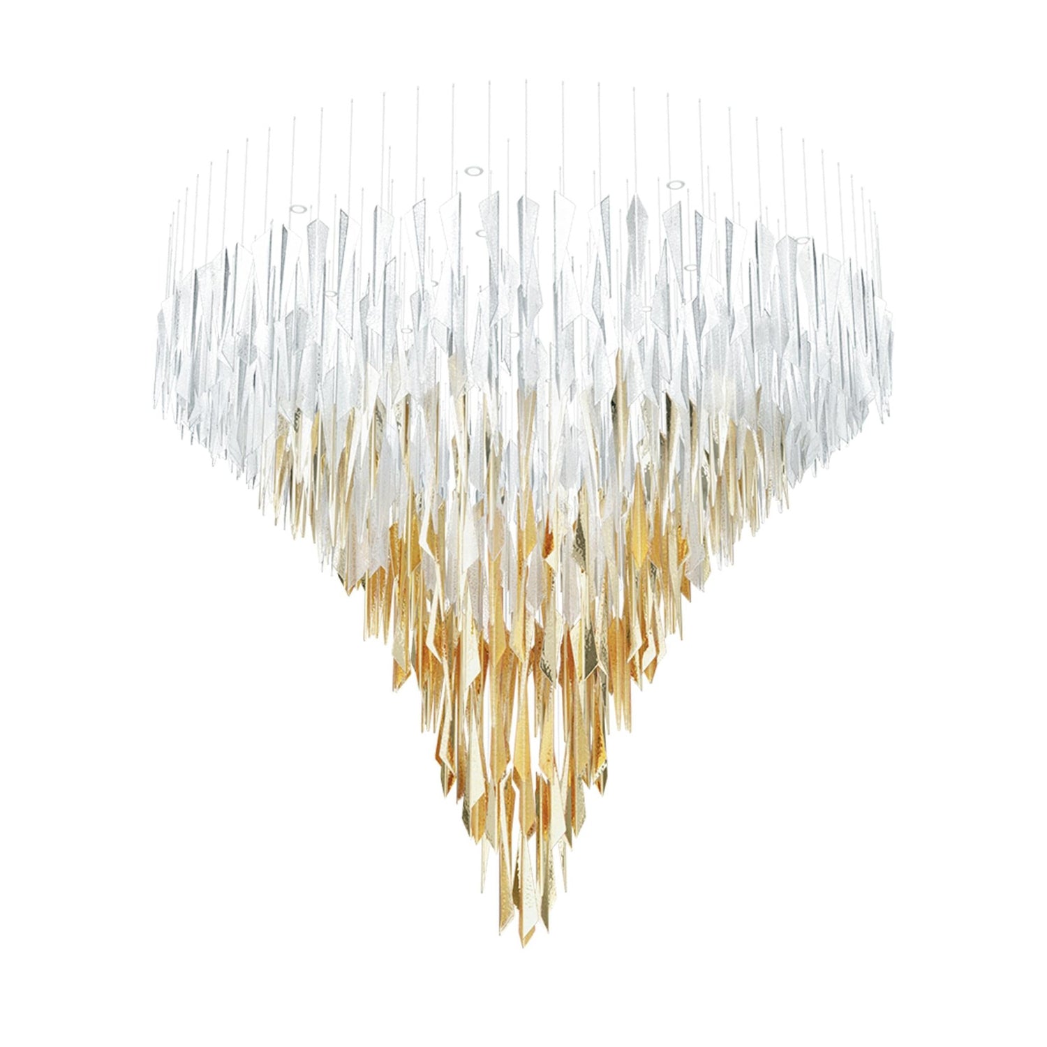 Airy Angled Glass Contemporary Chandelier