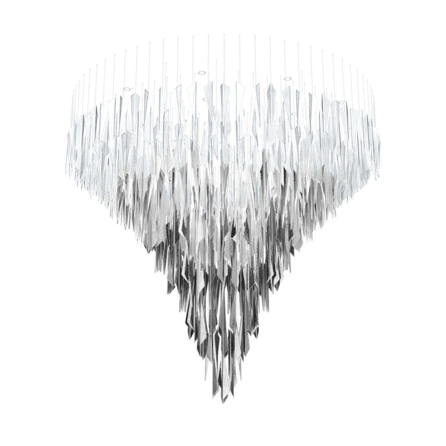 Airy Angled Glass Contemporary Chandelier