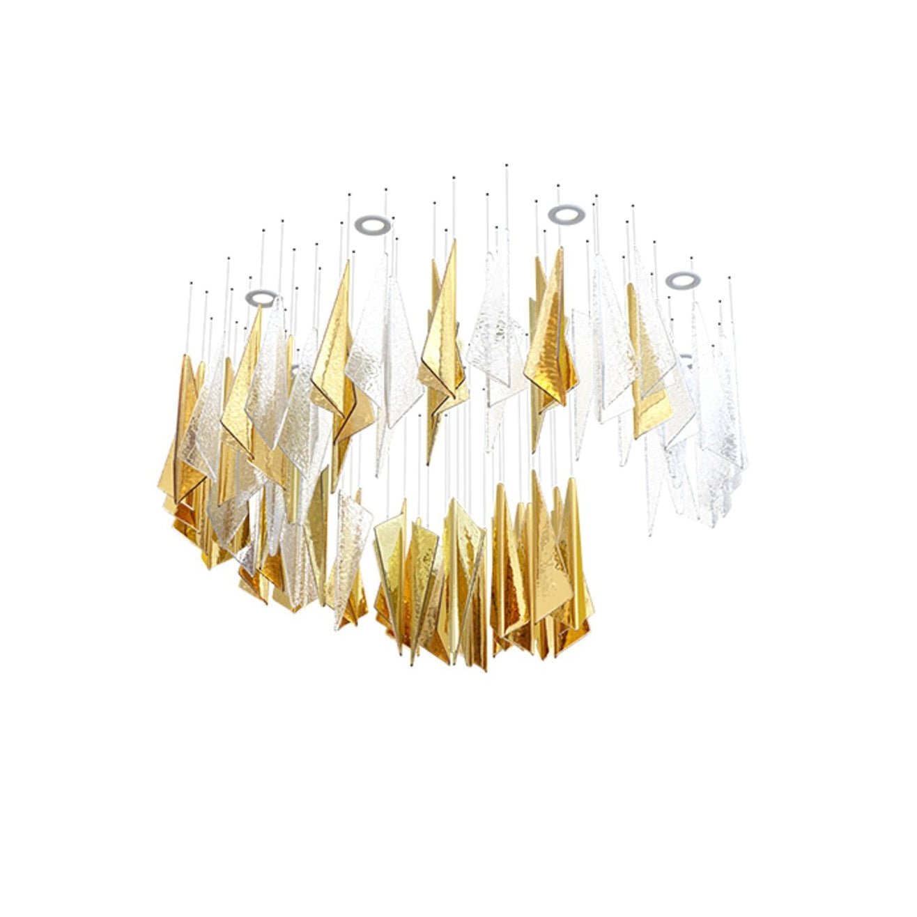 Airy Angled Glass Contemporary Chandelier