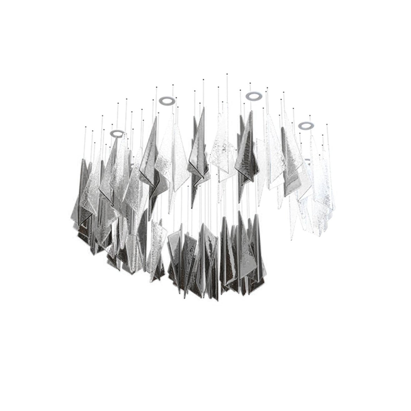 Airy Angled Glass Contemporary Chandelier