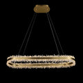 Modern 47 Inch Linear Chandelier Modern Quartz Crystal Chandelier for Dining Room material and finish detail