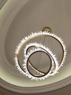 Quartz Leti multiple Round Chandlier by Bling Lighting Studio