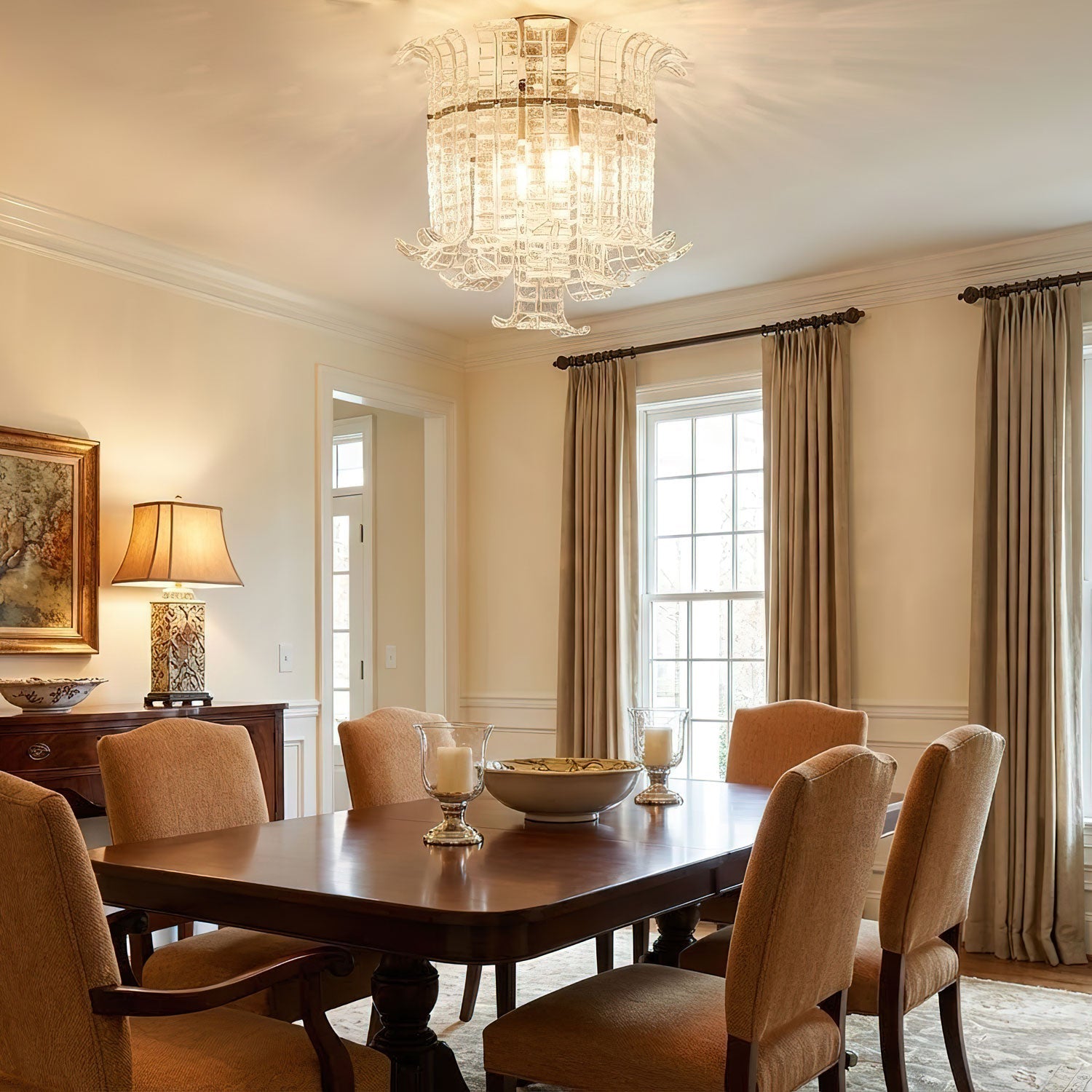 Calista Glass Ceiling Lamp Glass lighting by Bling Lighting Studio