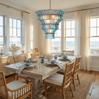 Calyra Tiered Glass Chandelier Murano lighting by Bling Lighting Studio