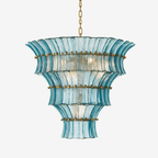Calyra Tiered Glass Chandelier Murano lighting by Bling Lighting Studio