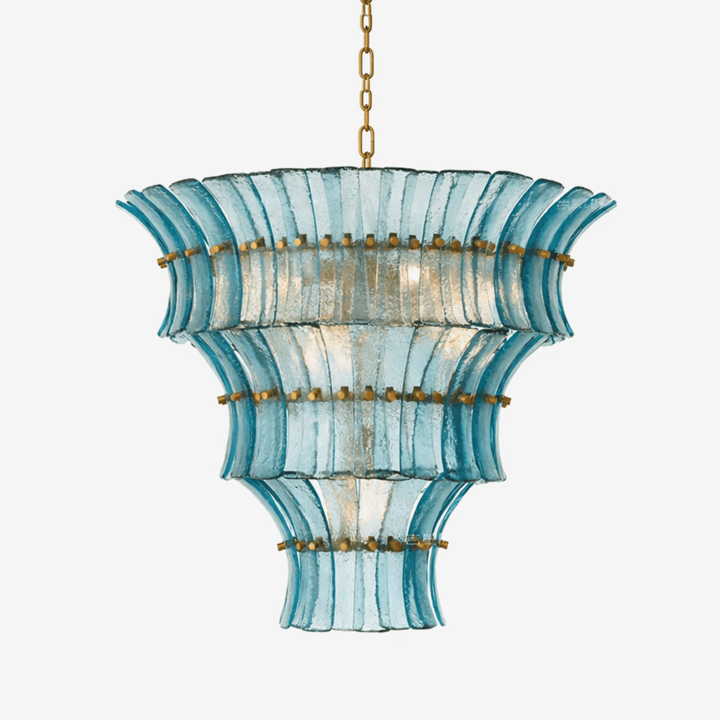 Calyra Tiered Glass Chandelier Murano lighting by Bling Lighting Studio