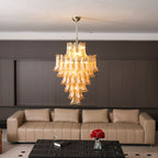 Amber Cloud Glass Petals Chandelier Glass lighting by Bling Lighting Studio