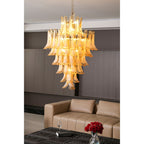 Amber Cloud Glass Petals Chandelier Glass lighting by Bling Lighting Studio