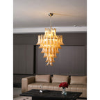Amber Cloud Glass Petals Chandelier Glass lighting by Bling Lighting Studio