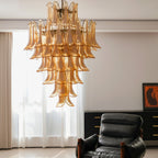 Amber Cloud Glass Petals Chandelier Glass lighting by Bling Lighting Studio