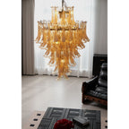 Amber Cloud Glass Petals Chandelier Glass lighting by Bling Lighting Studio