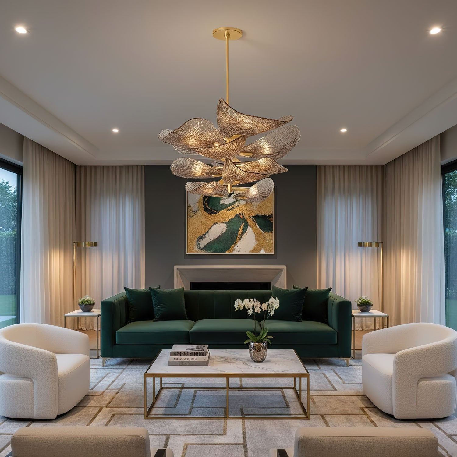 Cardiff Chandelier Glass lighting by Bling Lighting Studio