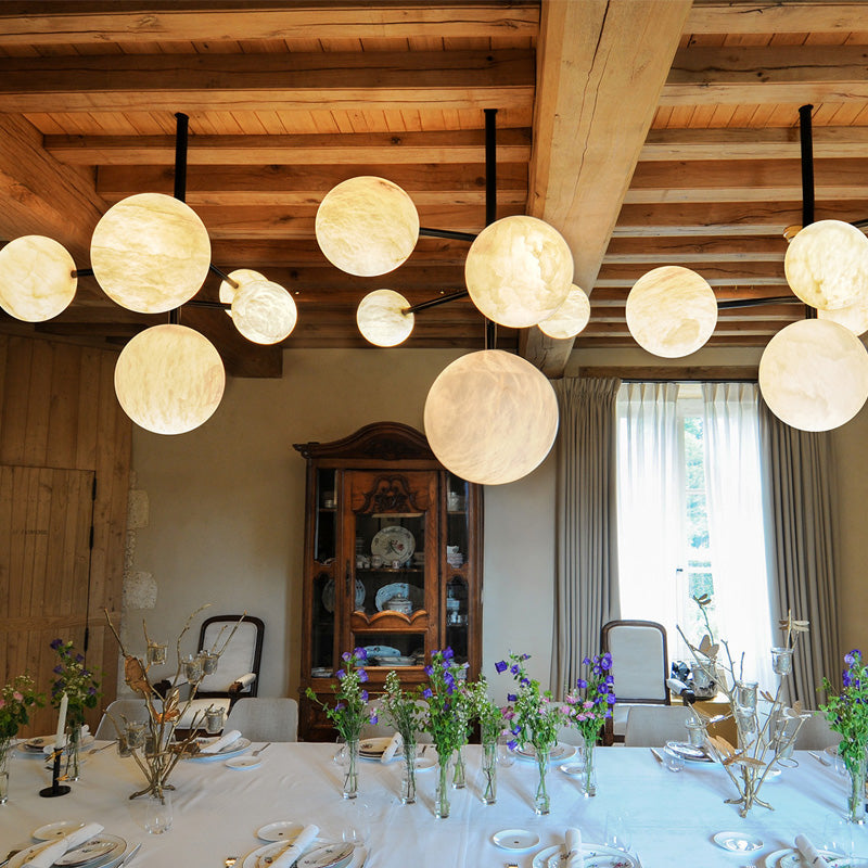 Glacera Sphere Delight - Modern Artistic Alabaster Chandelier Light by Bling Lighting Studio