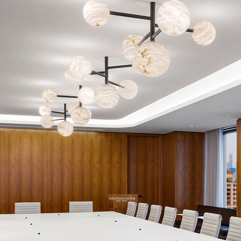 Glacera Sphere Delight - Modern Artistic Alabaster Chandelier Light by Bling Lighting Studio