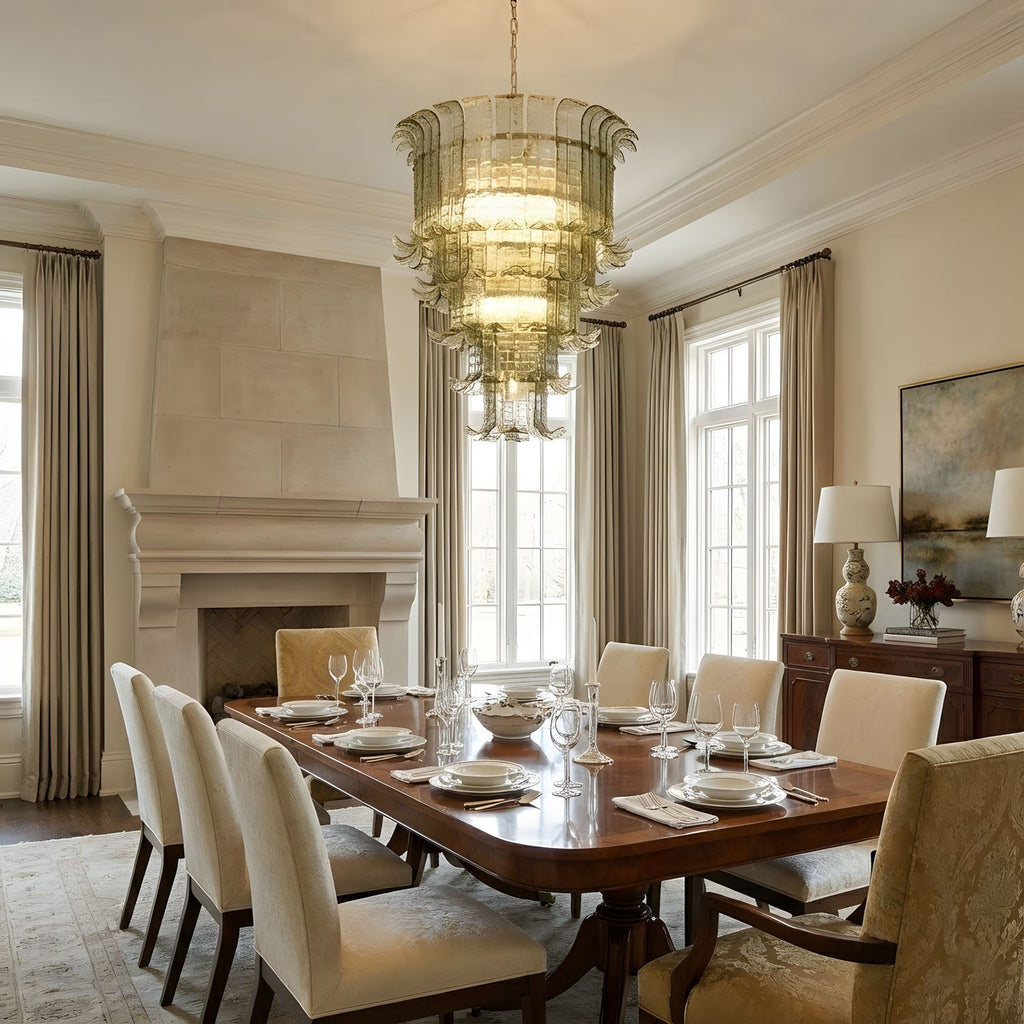 Cascade Glass Green Chandelier Glass lighting by Bling Lighting Studio