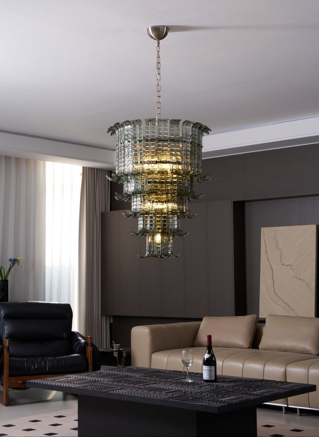 Cascade Glass Green Chandelier Glass lighting by Bling Lighting Studio