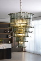 Cascade Glass Green Chandelier Glass lighting by Bling Lighting Studio