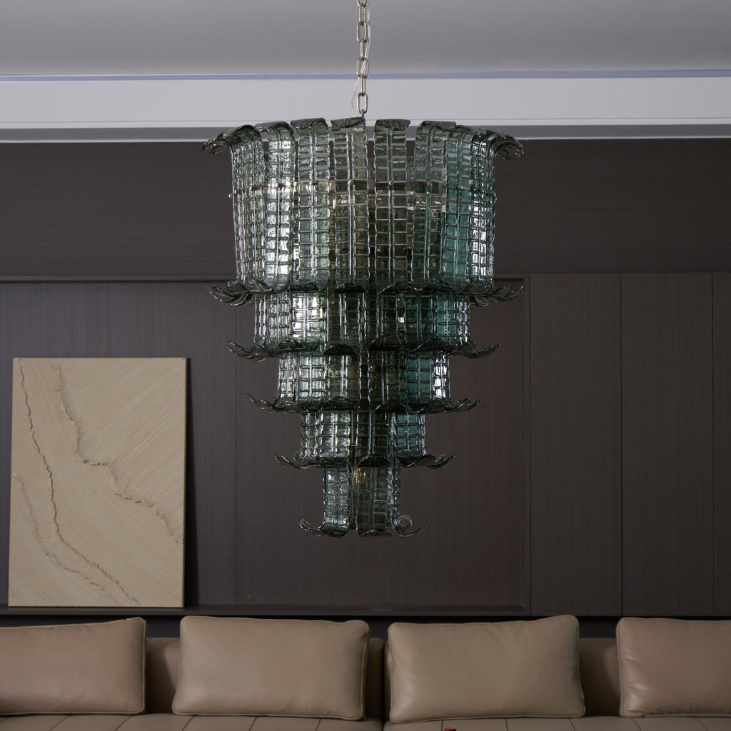 Cascade Glass Green Chandelier Glass lighting by Bling Lighting Studio