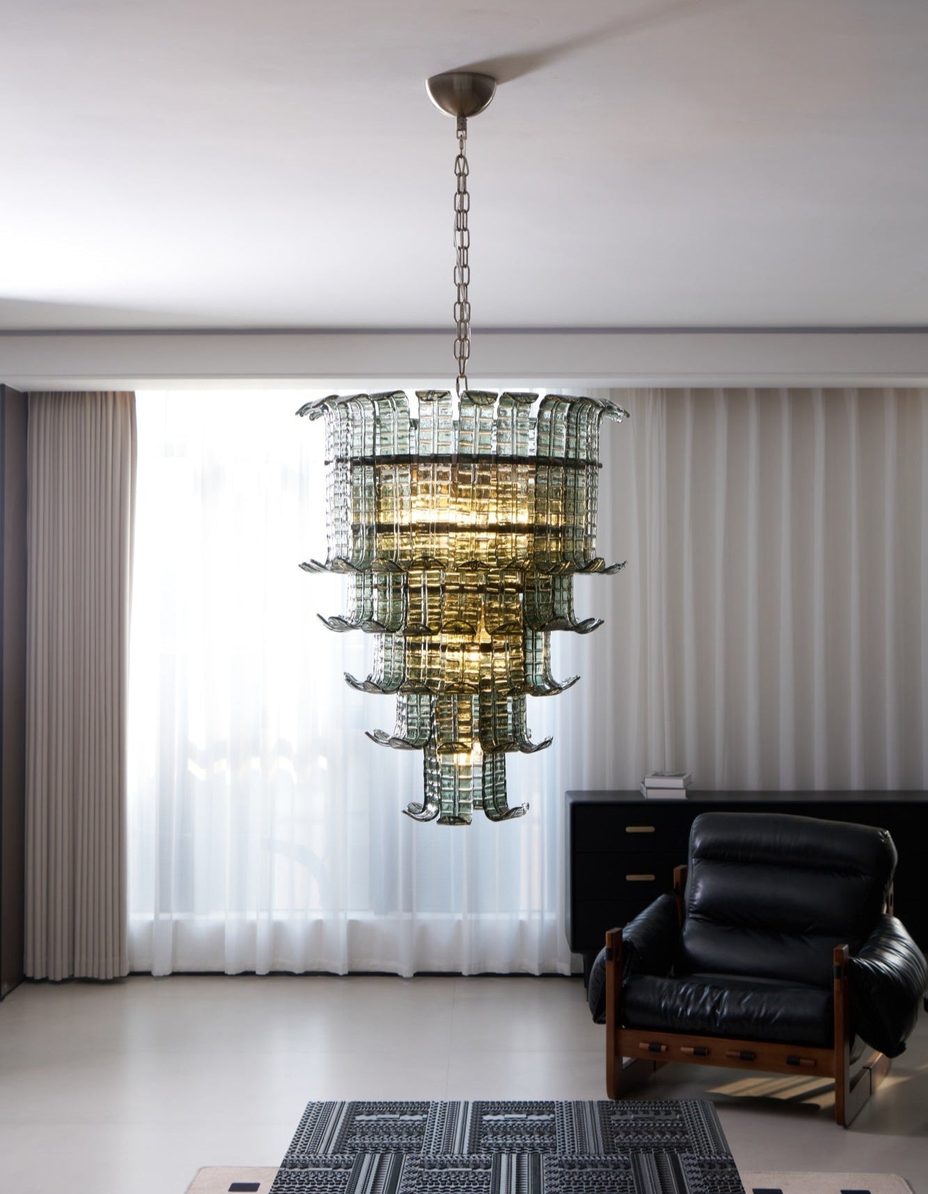 Cascade Glass Green Chandelier Glass lighting by Bling Lighting Studio